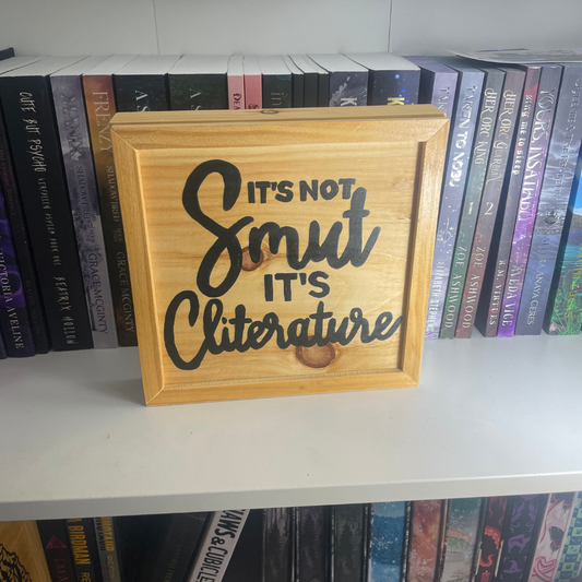It’s Not Smut Wooden Bookshelf Sign