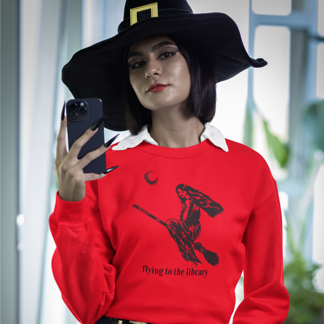 Flying to the Library Crewneck