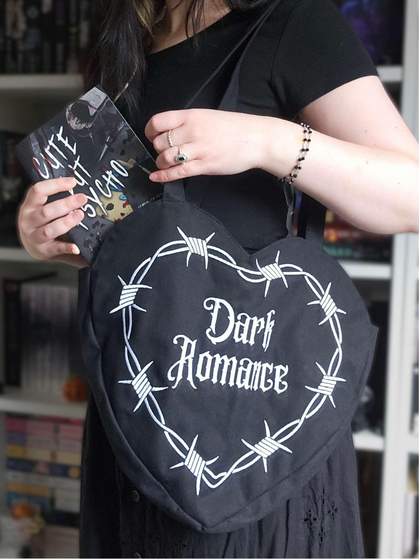 Dark Romance heart tote bag