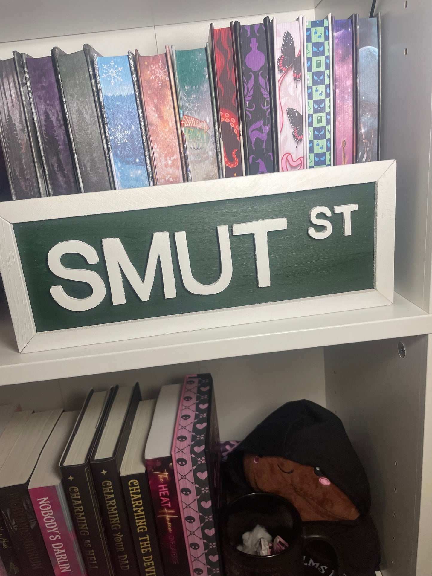 Smut St Wooden Bookshelf Sign