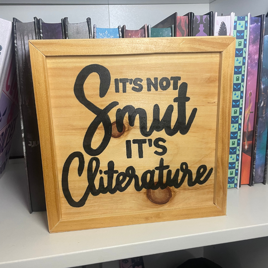 It’s Not Smut Wooden Bookshelf Sign