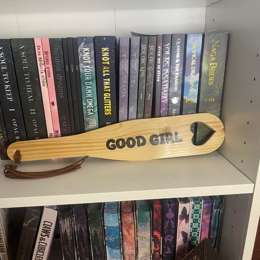 Paddle Wooden Bookshelf Sign